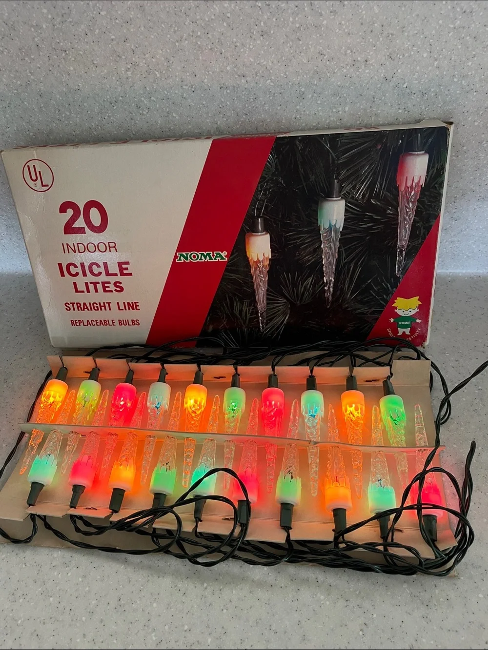Vtg NOMA 20 Indoor ICICLE Lites MCM Christmas Made In Korea Tested Working
